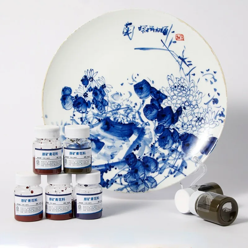 

50g Ceramic Raw Ore High Temperature Cyan Flower Pigment Underglaze Color Concentrate Pigment DIY Ceramic Painting Coloring
