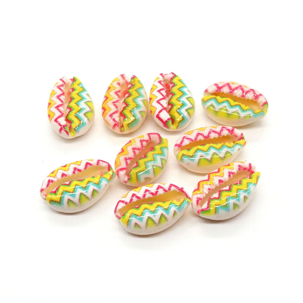 

New 5pcs Natural and Beautiful Shell Conch Square Pattern Printed Beads DIY Homemade Earrings Beach Style As A Gift for Women