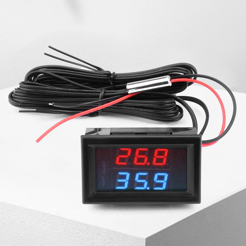 

LED Digital Display Thermometer High Accuracy Ntc Waterproof Metal Probe For Market Freezer Water Heater Temperature Sensor