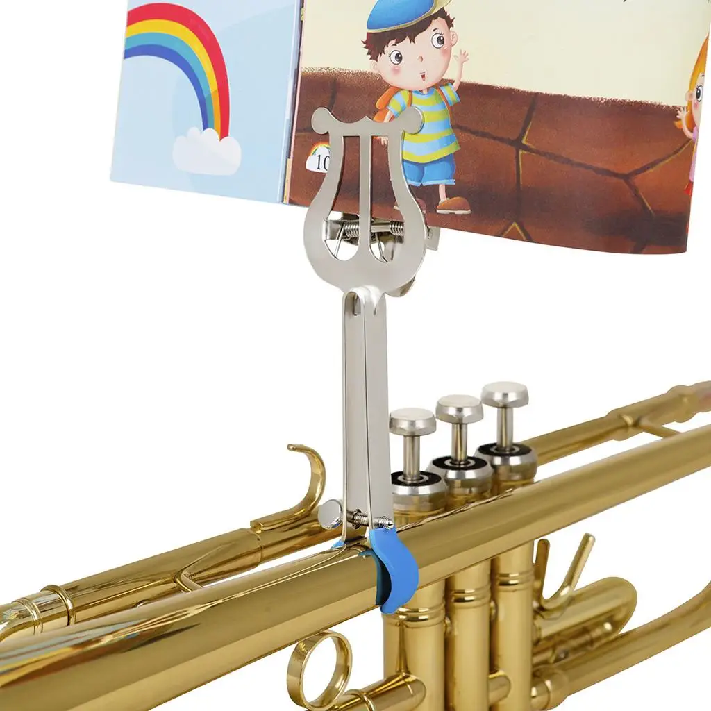 Sheet Music Clamp-on Holder Trumpet Sheet Clip Holder for Trumpet/Cornet/French