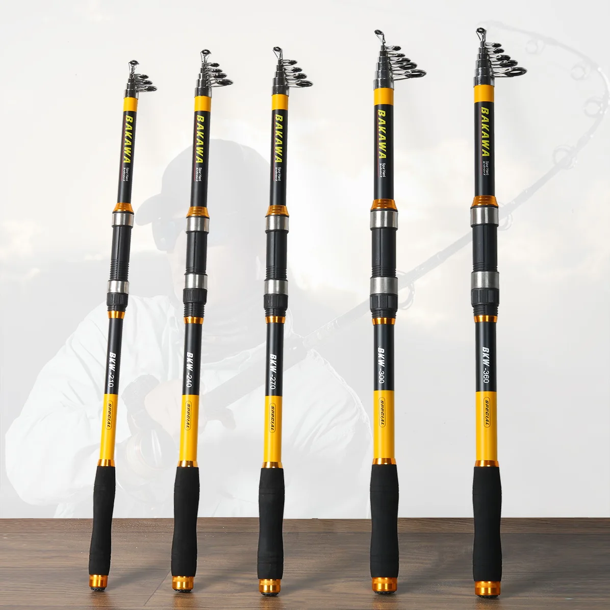 BAKAWA Fishing Rod Telescopic Feeder Portable Rock Travel Pole For Sea  Saltwater Tackle 2.1M 2.4M 3.0M 3.6M