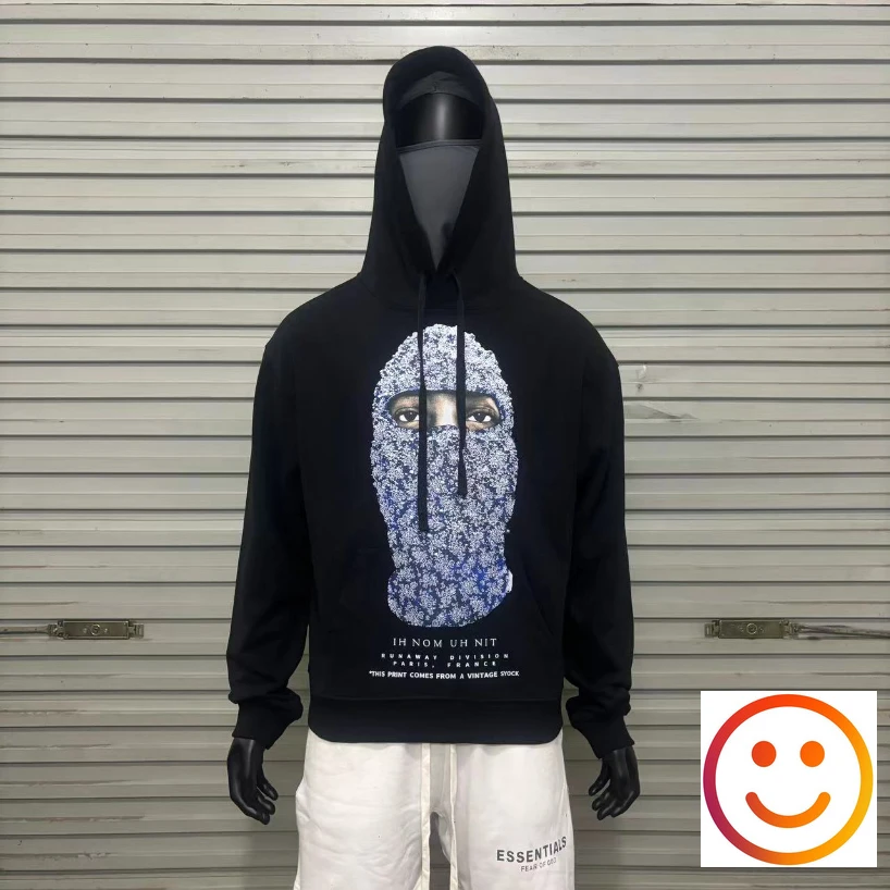 Blue Diamond White Pearl Mask Print IH NOM UH NIT Hoodie Men Sweatshirts Men's Clothing High Quality Oversize Casual Pullover