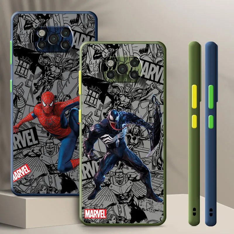 Marvel Spiderman Venom Case Per Xiaomi Poco M4 Pro X4Nfc X3 Pro F5 C40 X4Pro 5G X3 Nfc 4G Hard Pc Print Cover