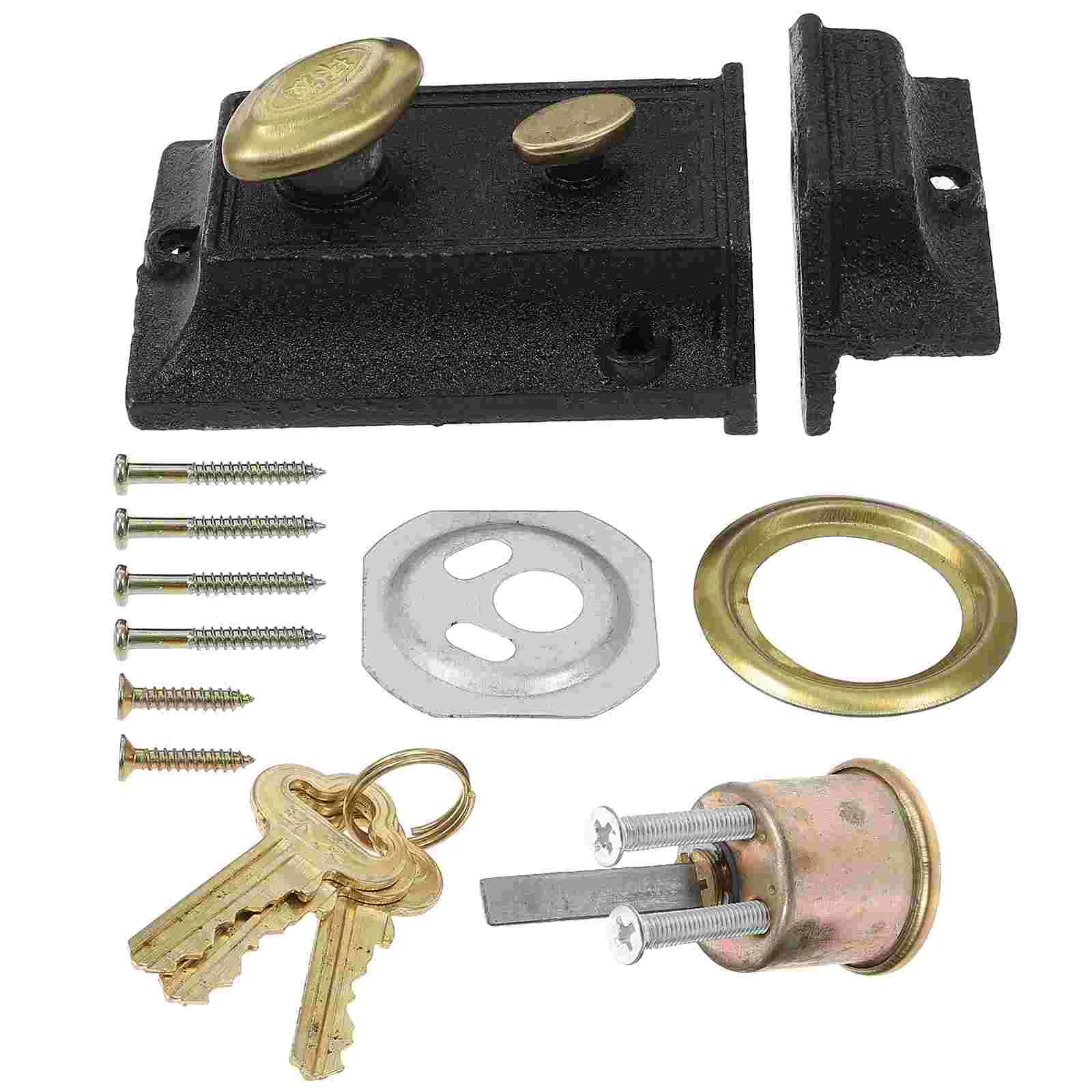 

1 Set Vintage Spring Door Lock Old Door Replacement Anti-theft Lock for Home Security