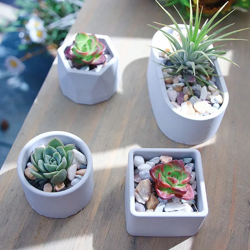 DIY 보관 상자 실리콘 몰드, 다육 화분 석고 수지 몰드, 화분 장식, 시멘트..