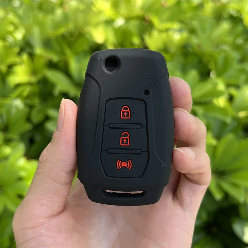 3 buttons Interior Accessories silicone car key cover case for Ssangyong Tivoli Rexton Korando C Keyless key case cover key case