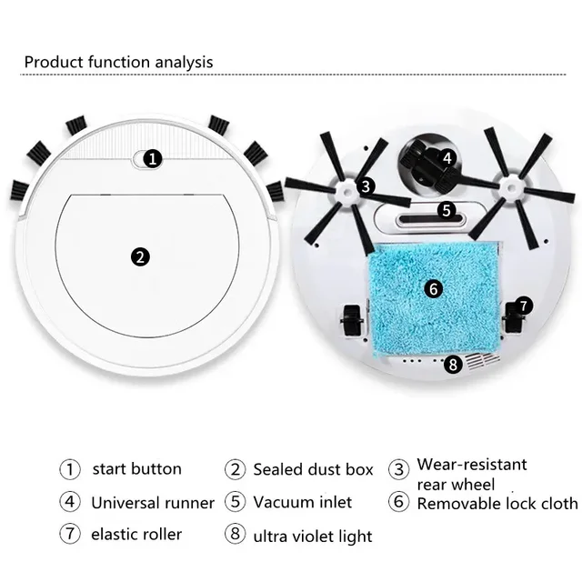 2024 New USB Robot Vacuum Cleaner Smart for Home Mobile Phone APP Remote Control Automatic Dust Removal Cleaning Sweeper Gift 5