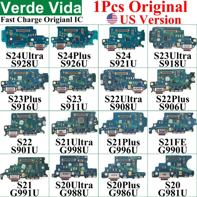 USB شحن ميناء مجلس النسخة الأمريكية حوض موصل الكابلات المرنة لسامسونج S928U S918U S908U S906U S23 S24 الترا S22 زائد S21 FE