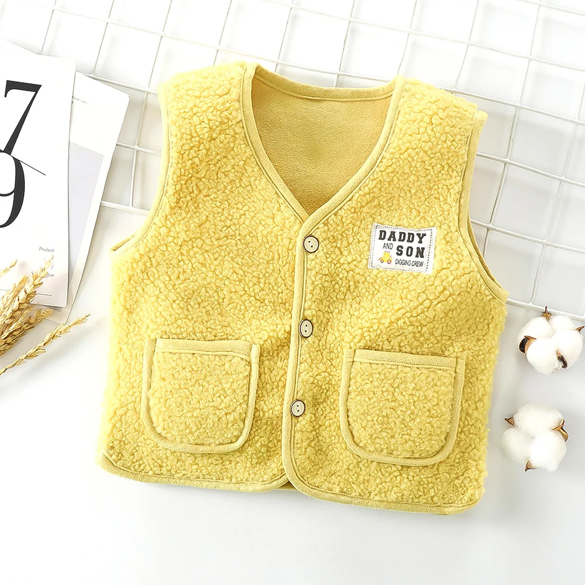 Children's Sleeveless Vest Kids Thicken Waistcoat Toddler Cartoon Outerwear for Boys Spring Autumn Winter Girls Jackets