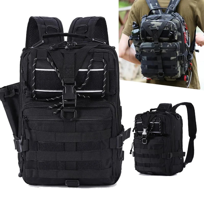 Camping Backpack Travel Bag Outdoor Pack For Men Molle Hiking Trekking Fishing Lure Box Storage Tactical Military Climbing Bag