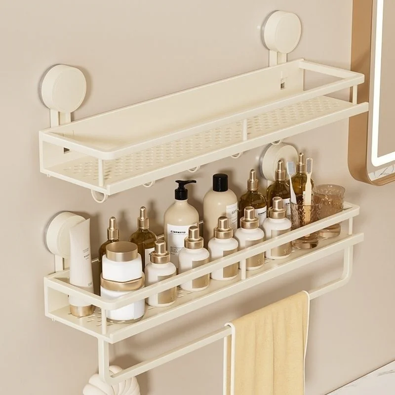 No-Drill Suction Cup Storage Rack Perforation-free Bathroom Washstand Mounted Wall Kitchen storage rack bathroom storage shelf storage shelf bathroom accessories