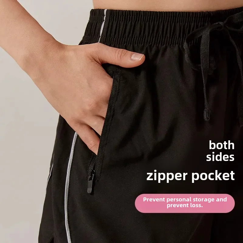 Trunks Women's Spring New Anti-exposure Two-piece Illusion Fitness Training Pants Pullover Running Pants For Skateboarding
