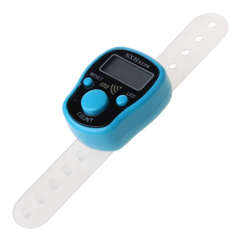 LED Finger Tally Counter Digital Electronic Tasbeeh Counters Lap Track Handheld Clicker with Ring Digits Display Gift hand tally counter electronic counter