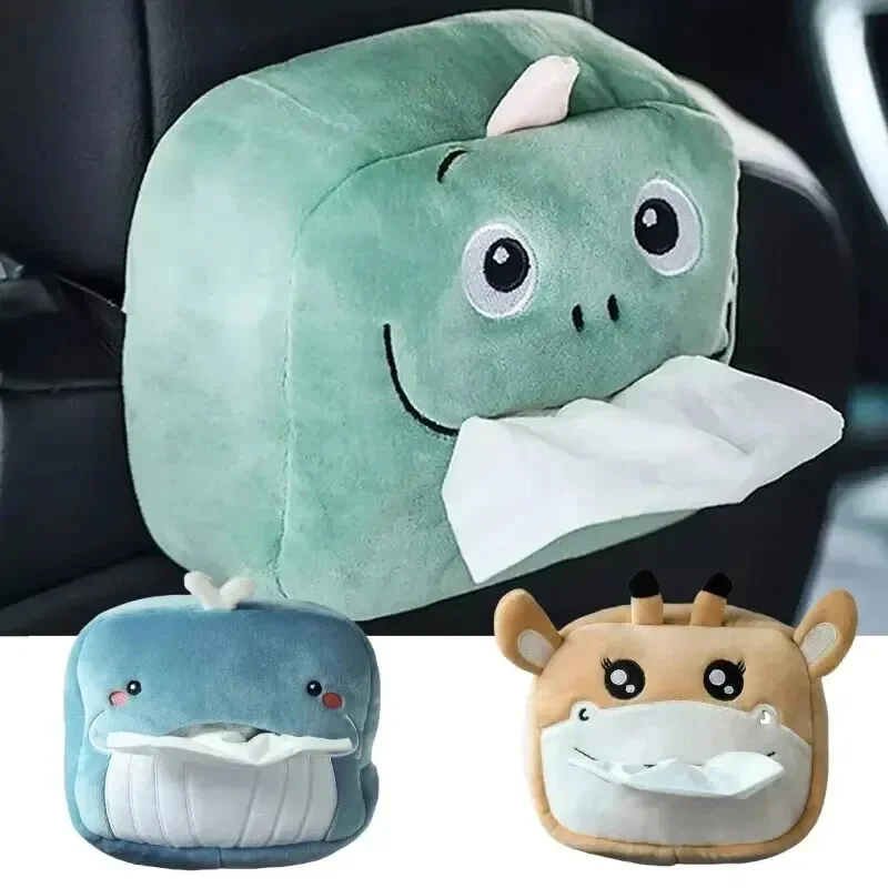 Cute Plush Car Tissue Box Cover Auto Armrest Holder