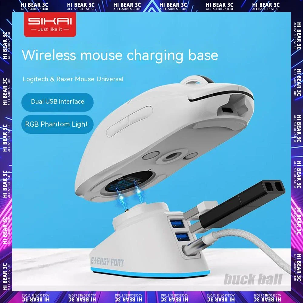 Custodia Sikai Logitech Razer Base Di Ricarica Per Mouse Ricarica Magnetica Wireless Rgb Dinamico Per Viper Basilisk G Pro X G502 G703 G903