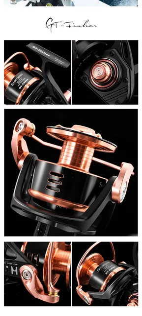 ECOODA GT FISHER S16000 Spinning Fishing Reel 750g 6.1:1Ratio 12+1BB 30kg f  Boat Reel Double spools - AliExpress