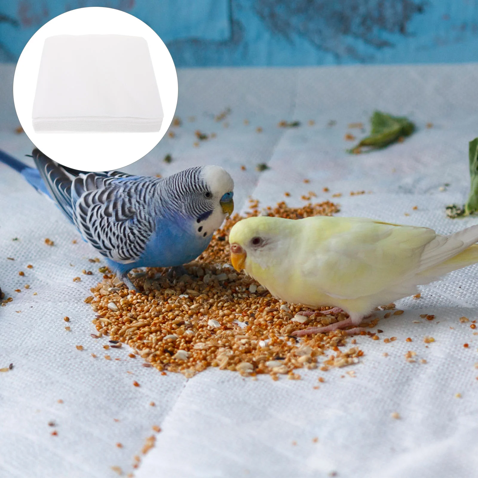 

100 Sheets Bird Cage Pad Paper Urine Pads Cushions Disposable Square Mats White