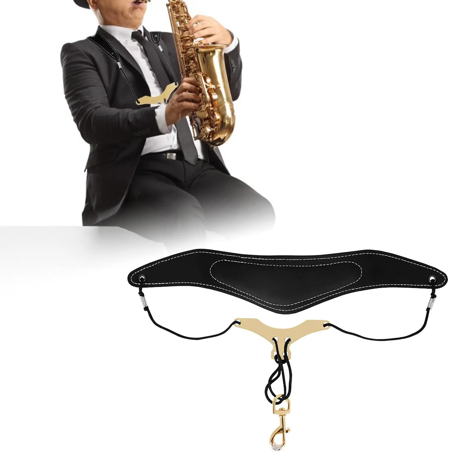 

Sax Neck Strap Replacement with Metal Hook for Saxophone Alto Tenor Sax