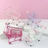 Simulation Supermarket Hand Trolleys Pretend Play Toy Mini Shopping Cart Kids Toys Kids Room Desktop Storage Basket Home Decor 1