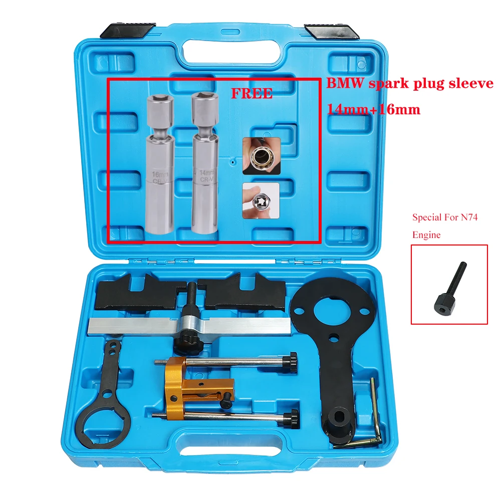 

Engine Timing Tool Camshaft Alignment Tensioner Locking Kit For BMW V8 N63 S63(No Valve Lift) N65 N74 X5 X6 Drive 750I 760I