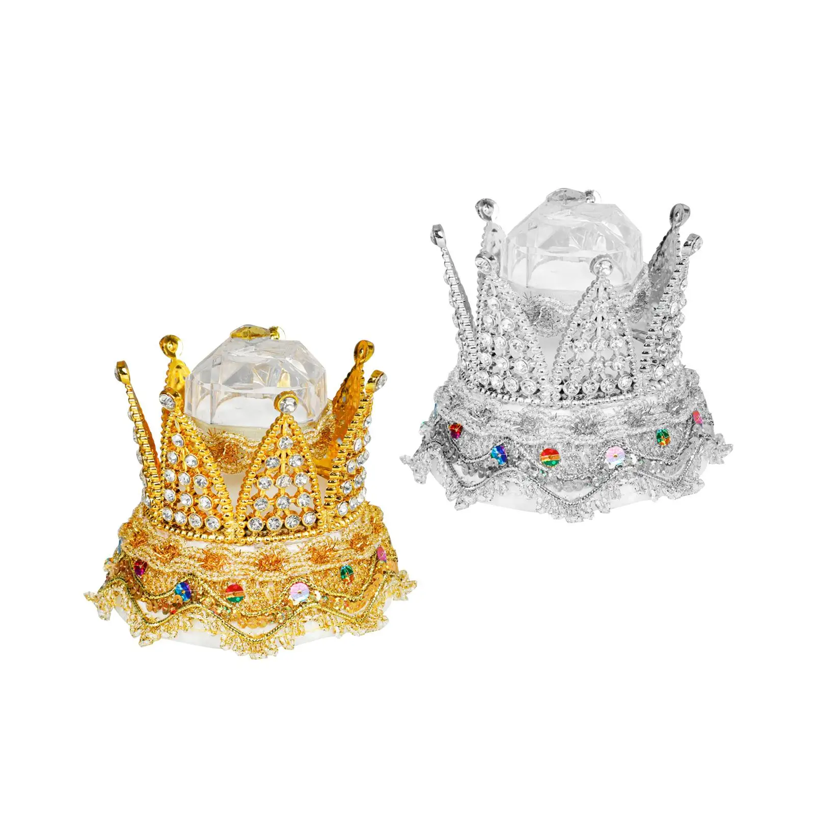 

Crown Jewelry Boxes Wedding Ring Box Rings Holder Jewelry Organizer Display for Valentines Desktop Bride Anniversary Showcase