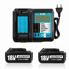 

Rechargeable Battery BL1860B 18V 6000mAh Backup Battery For Makita 18VBL1860 BL1840 BL1850 Cordless Drill With DC18RF 3A Charger