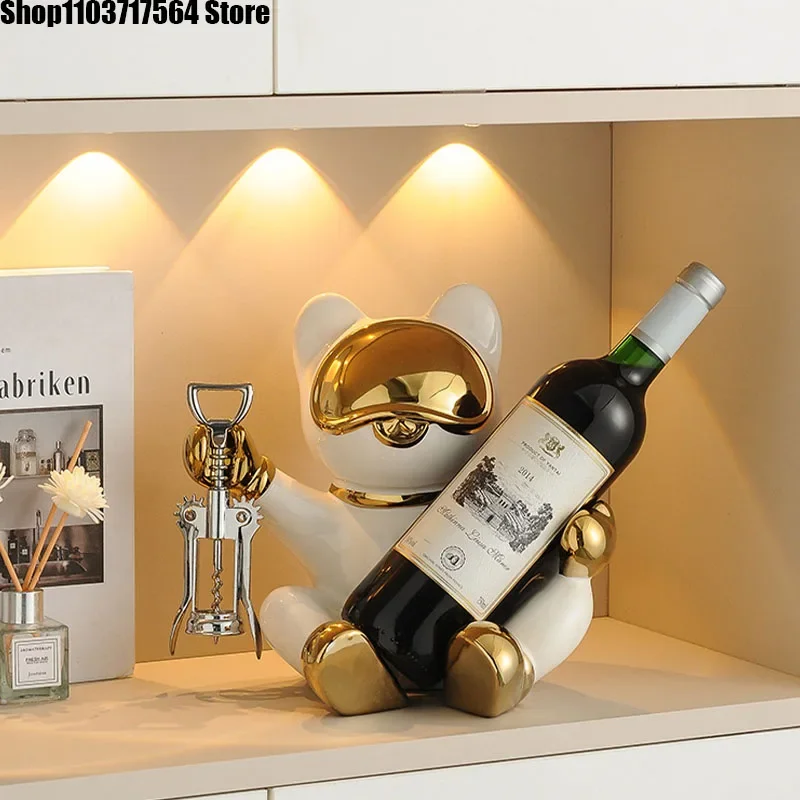 

Home decoration wine rack decoration light luxury high-end modern living room wine cabinet decoration new room side cabinet art