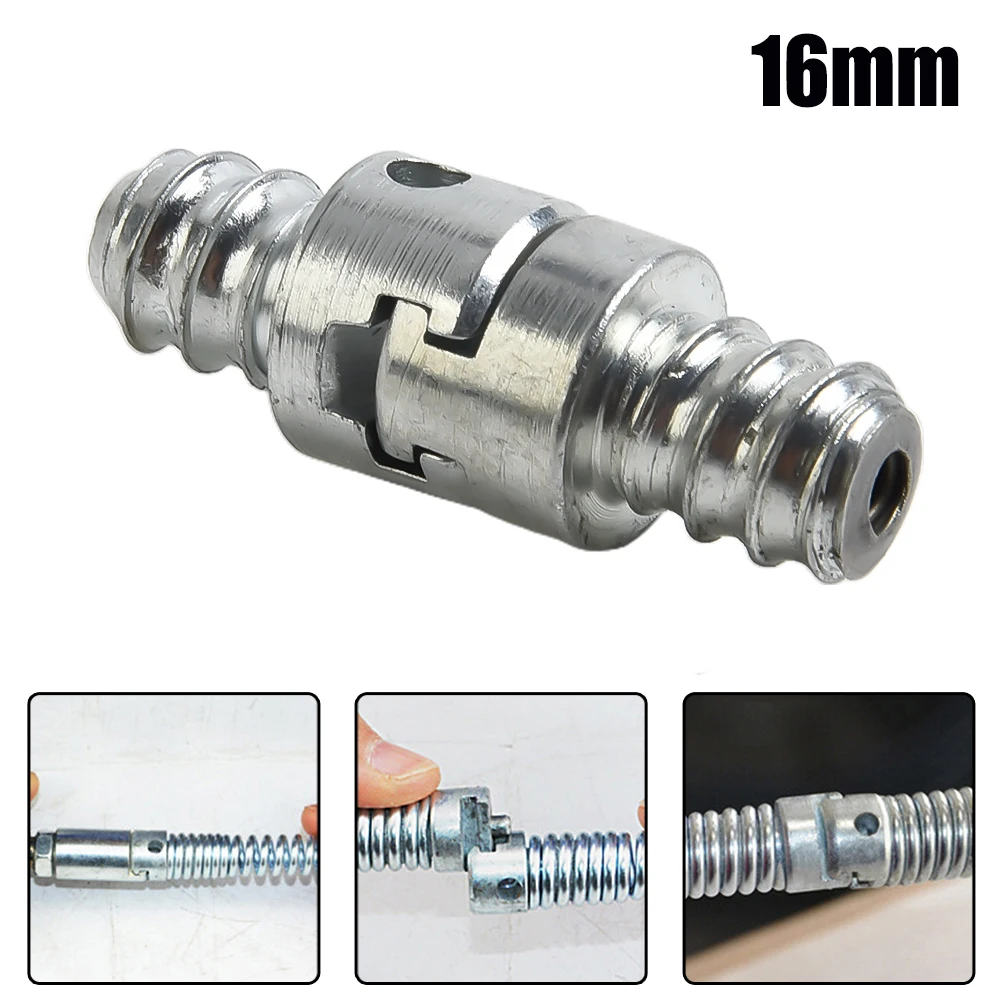 2pcs 16mm Male And Female Dredge Carbon Steel Cleaning Spring Connector For Electric Drill Connecting Rod Cleaner Machine Head 2pcs sma female to uhf female adapter walkie talkie replacement for baofeng uv 5r series radio coaxial rf connector