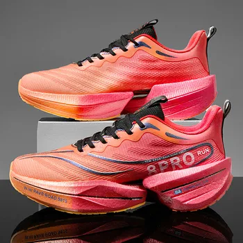 Unisex Couple Running Shoes Breathable Mesh Shock Absorption Thick Sole Sports Sneakers for Men Women