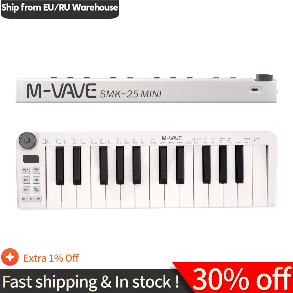 ワイヤレス MIDIキーボード M-Vave SMK25 【新品未使用】 Sf46fa84bc4614274925bb3b612962