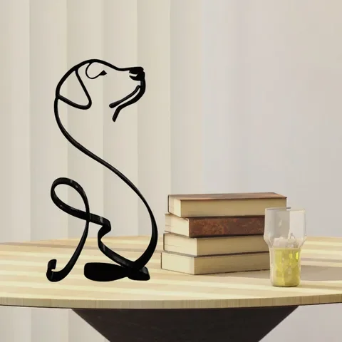 

Dog Art Sculpture Minimalist Home Decor Metal Wrought Iron Cute Chihuahua Dog Ornaments Office Desk Art Decor Christmas Ornament