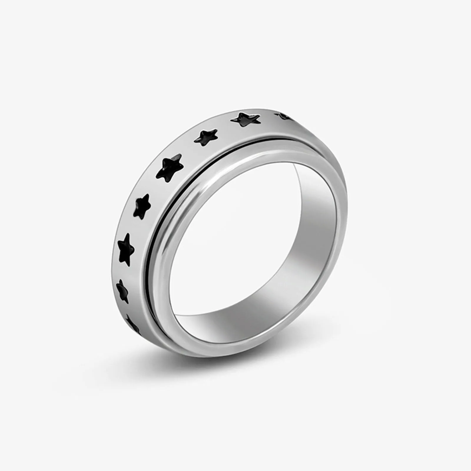 Stainless Steel Ring Finger Ring Fidget Spinner Ring Jewelry Accessories Punk Moon Star Fidgets Anxiety Ring
