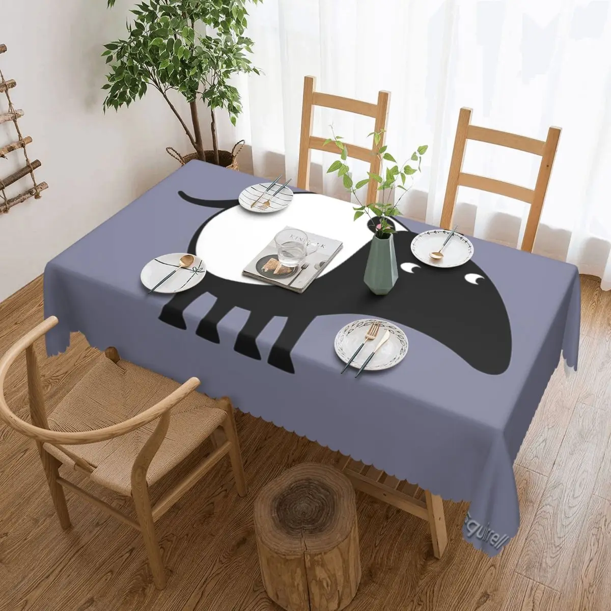 

Malayan Tapir Tablecloth 54x72in soft Protecting Table Festive Decor