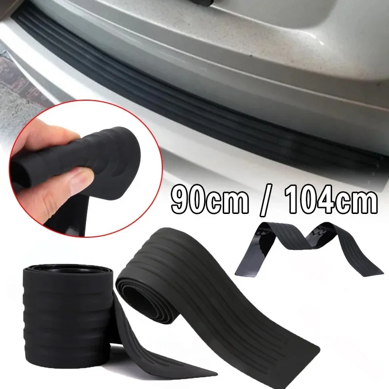 

Universal 90cm 104cm Car Trunk Door Sill Plate Protector Rear Bumper Guard Rubber Mouldings Pad Trim Cover Strip Car Styling