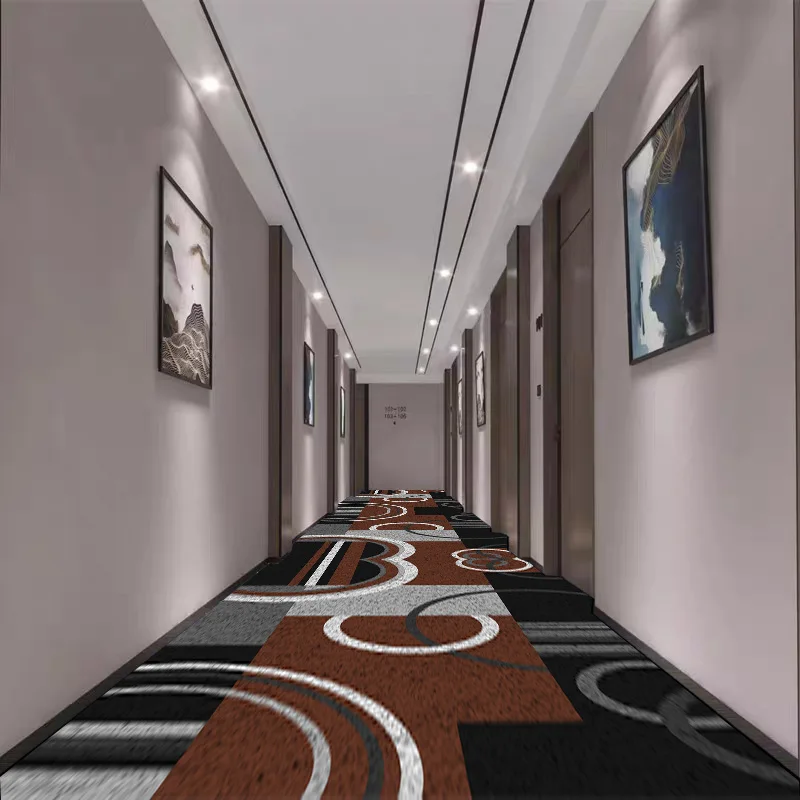 Nordic Geometric Style Long Corridor Carpet Luxury Hallway Area Rugs Non-slip Stair Floor Mat Aisle Carpet Runner Customizable 3