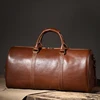 LUOKIR High Quality Men's Travel Bag Genuine Leather Luxury Luggage Bag Women's Weekend Duffle Bag Vintage Business Handbag 4