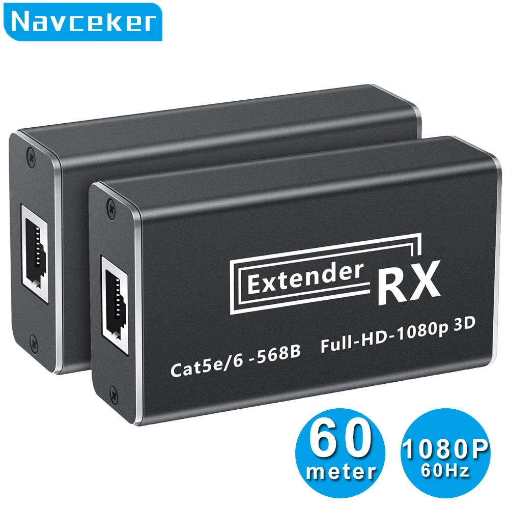 Navceker HDMI to HDMI 익스텐더, 1080P HDMI UTP 익스텐더 Cat6 POE IR 익스텐더, HDMI RJ45 비디오 송신기 어댑터, PC HDTV용, 60m Best Top5 Navceker HDMI to HDMI 익스텐더, 1080P HDMI UTP 익스텐더 Cat6 POE IR 익스텐더, HDMI RJ45 비디오 송신기 어댑터, PC HDTV용, 60m Best Top5