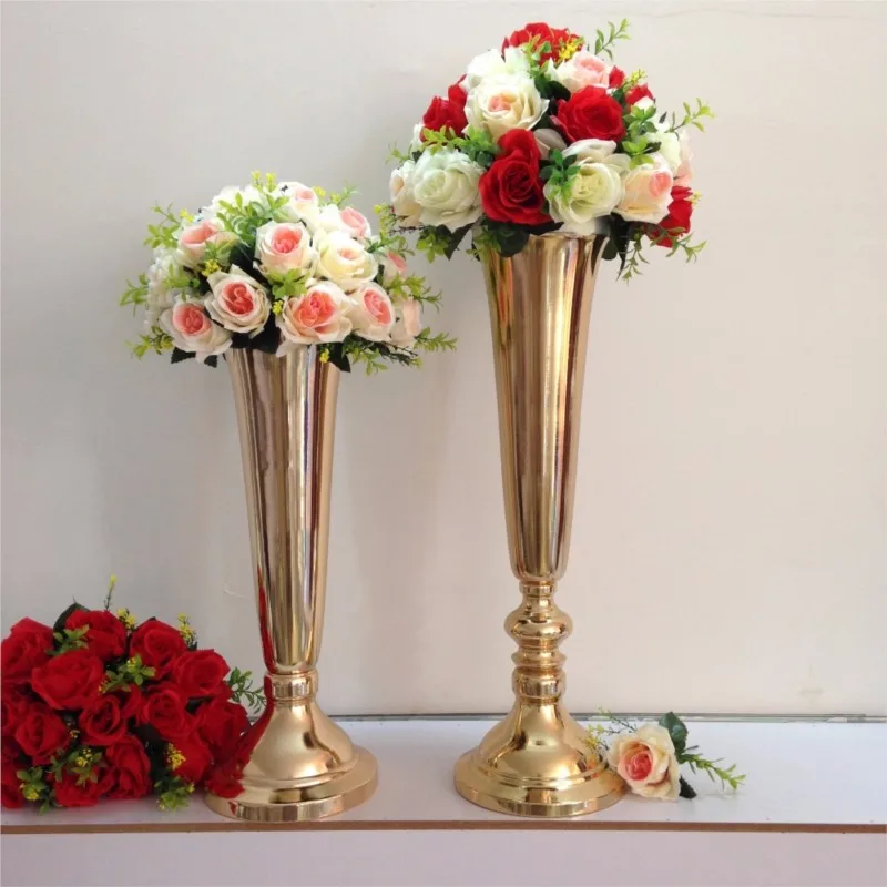 10pcs/lot Gold Wedding Table Centerpiece 49cm/19.3inch Tall Wedding ...