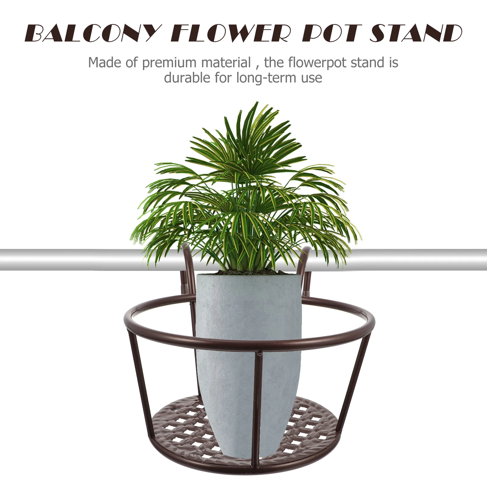 2 Pcs Iron Flower Pot Stand Wall Hanging Balcony Planter Rack Potted Holder Dorm Plant Shelf Home Furniture Outdoor Garden Decor