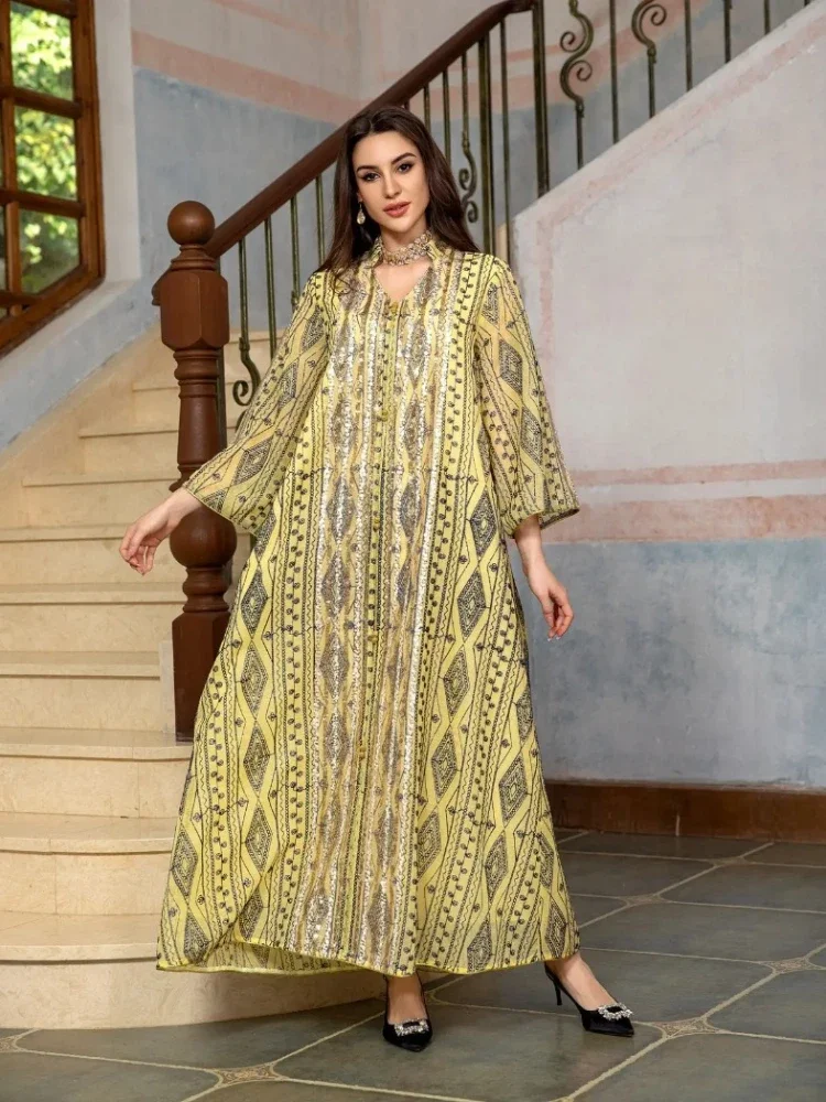 

Abayas для женщин Дубай Роскошные блестящие африканские мусульманские модные платья Caftan Marocain вечерние женские платья Djellaba Femme 2024