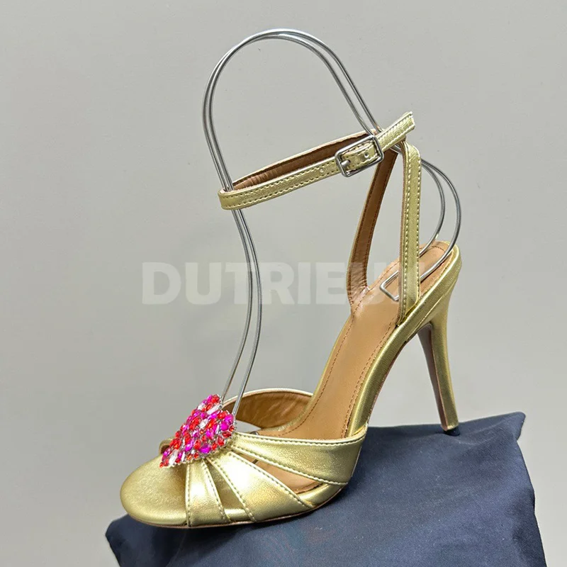 

Female Sandal Summer 2024 New Style Round Toe Slender Heel Design Ladies Shoes Temperament Elegant Women Sandals