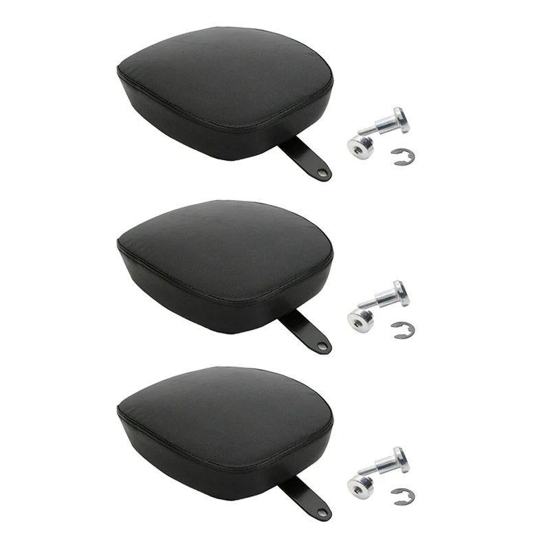 

3X For Sportster XL1200 883 2014-2016 Seat Black Leather Seat Motorcycle Rear Pillion Passenger Pad Seat