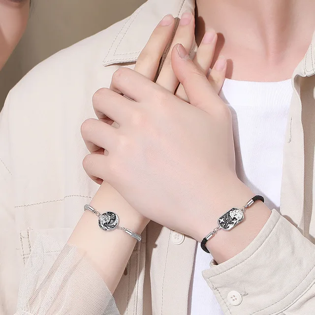 Sterling Silver Color Sea and Star Charm Bracelets for Lovers