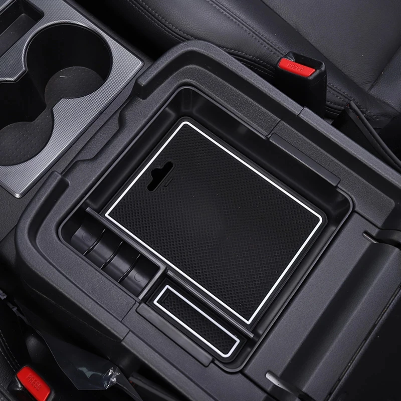 Car Central Armrest Storage Box Secondary Storage Center Console Organizer Compatible For Mitsubishi Pajero 2007-201