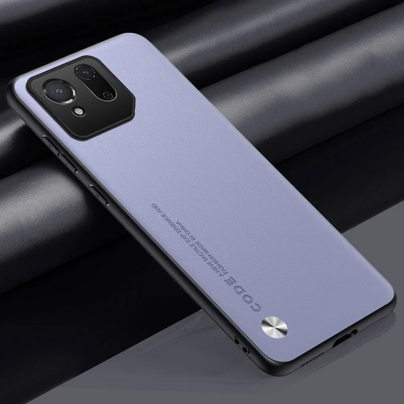 Sleek Leather Camera Protect Phone Case - Premium Hard Cover