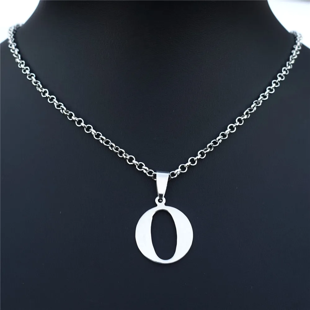 AURSTORE Collana Con Ciondolo Iniziale In Acciaio Inossidabile - Catena Minimalista, Lettera Alfabeto A-Z, Per Donna E Ragazza