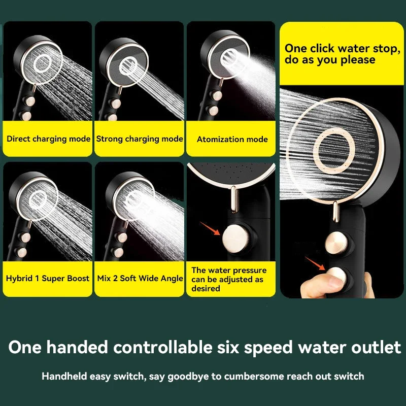 Xiaomi Shower Set Head 3-speed Adjustment Large Flow Shower Head Strong Booster Delicate Water Flow Shower Bathroom Facilities 5