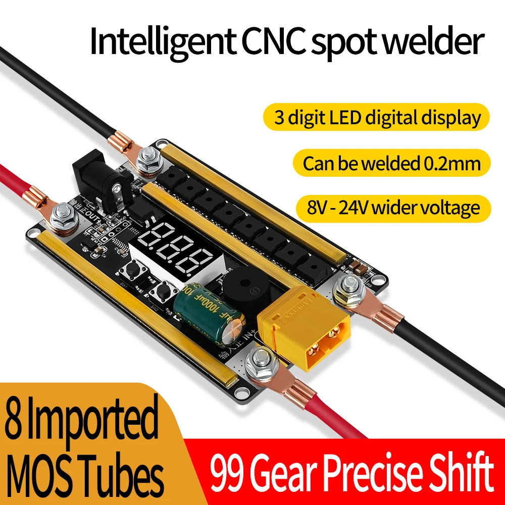 

Portable Spot Welding Machine Control Board DIY Spot Welder Set for 0.1-0.2mm Nickel Sheet Hydride 18650 Lithium Battery Welding