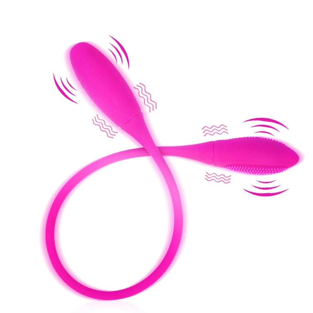 Double Vibrator Anal Clitoris Stimulator Rechargeable Toy_voghion.com