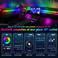 140cm/55.1inch Car Ambient Lights Universal LED Symphony RGB Atmosphere Lamp Acrylic Strips APP Control for Tesla Model 3 Y S X - Image 5